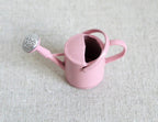 1:12 Scale Miniature Metal Watering Can with Spray Nozzle, 1 inch tall, DIY Dollhouse Supply (pink)