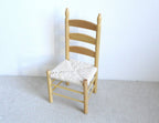 1:12 Scale Miniature Ladder Back Dining Chair with Woven Seat, 4-3/16 inch tall, DIY Dollhouse Supply (stained)