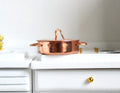 1:12 Scale Miniature Copper Plated Cooking Pot with Lid, Long Handle, 1-1/16 inch dia., DIY Dollhouse Supply