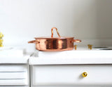 Dollhouse Supplies kitchen copper plated cooking pot with lid doll house cookware miniature cookery - A029