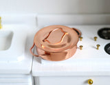 Dollhouse Supplies kitchen copper plated cooking pot with lid doll house cookware miniature cookery - A029