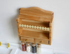 Étagère murale de cuisine miniature en bois à l'échelle 1:12, 2 étagères et 2 tiroirs, 7,6 cm de haut, accessoire pour maison de poupée à faire soi-même (miel)