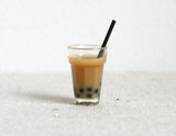 1:12 scale Dollhouse Supplies Miniature Glass of Bubble Tea - E084