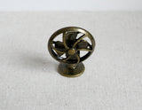 1:12 Dollhouse Supplies appliance miniature old style metal fan with 4 blades (gold) - C085