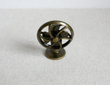 1:12 Dollhouse appliance miniature old style metal fan with 4 blades (gold) - C085