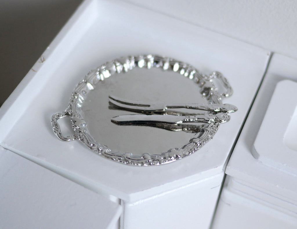 1:12 Dollhouse Miniature Turkey Tray with utensils - F066