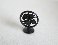 Dollhouse old style fan with 4 blades 1:12 scale miniature (metal) (black) - H015