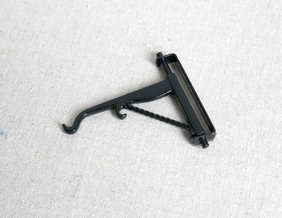 1:12 Scale Miniature Metal Hanging Wall Bracket with Hook, 1-11/16 inch tall, DIY Dollhouse Supply (black)