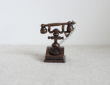 Miniature  rotary dial telephone doll house metal phone 1 12th scale miniature -E064