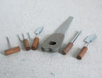 1:12 Scale Miniature Hand Tools with Wood Handles, Set of 6, 2-9/16 inch long, DIY Dollhouse Supply