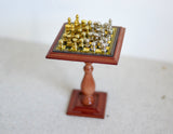 Dollhouse Supplies Miniature chess table with chess piece 1-15/16 inch tall - F014