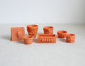 1:12 Scale Miniature Terracotta Flower Pots, Assorted Shapes, Set of 7, DIY Dollhouse Supply