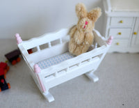 1:12 Miniature Rocking Crib , 1 inch scale furniture (wood) - G087 J005