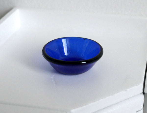 1:12 Dollhouse Miniature Dollhouse Blue Glass Plate - F059