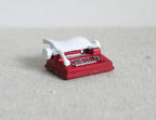 1:12 Scale Miniature Typewriter with Paper Sheet, 1-5/16 inch long, DIY Dollhouse Supply (red)