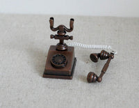 Miniature  rotary dial telephone doll house metal phone 1 12th scale miniature -H025