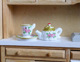 1:6 Dollhouse Supplies  miniature water tea pot with cup (Tea Pot 2.5cm(W) Cup 2cm(W) ) - A045