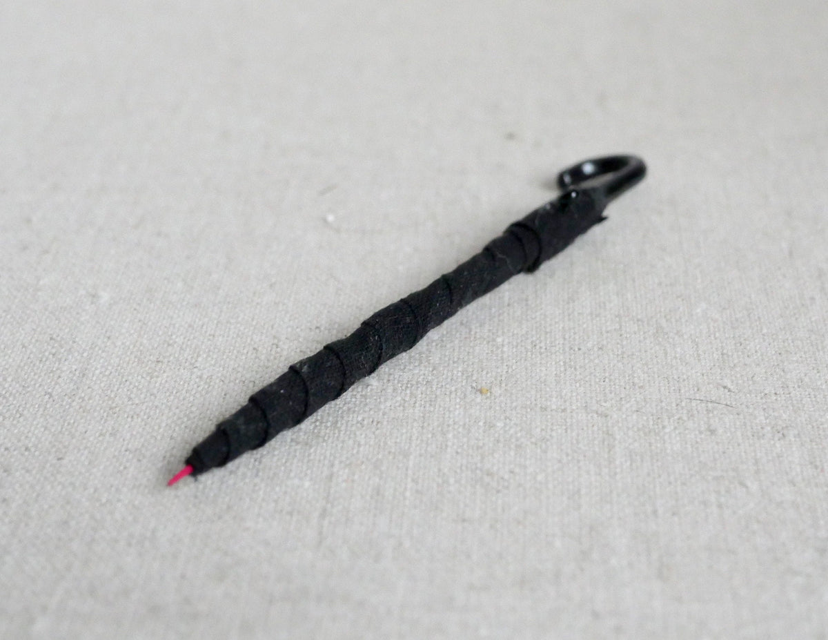 1:12 Scale Miniature Folded Umbrella, J Hook Handle, 2-15/16 inch long, DIY Dollhouse Supply (black)