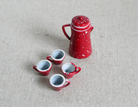 Dollhouse  miniature water tea pot with 4 cups - A038