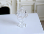 1:12 Scale Miniature Glass Cake Stand with Cover Dome, 1-9/16 inch tall, DIY Dollhouse Supply (A21)