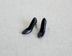 1:12 Scale Miniature High Heel Shoes, 1 Pair, 7/8 inch long, DIY Dollhouse Supply (black)