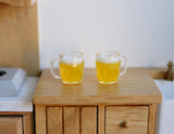 Dollhouse beer large mugs dolls house dining beverage glass cup with beer set of 2 - E085