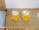 Dollhouse beer large mugs dolls house dining beverage glass cup with beer set of 2 - E085