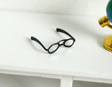 1:12 Dollhouse Supplies miniature metal eye glasses (Black) - F036