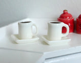 1:12 scale Dollhouse Miniature Cup of Black Coffee 2 cups - E083