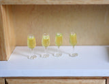 1:12 Dollhouse Miniature Champagne set of 4 - H009