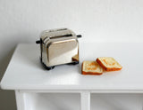 1:12 Dollhouse kitchen appliance miniature toaster set with 2 slices of bread (metal) - C102