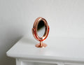 1:12 Scale Miniature Tilting Oval Vanity Mirror on Stand, 1 inch tall, DIY Dollhouse Supply (rose gold)
