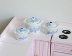 Dollhouse Supplies Cooking pot set of 3 Dollhouse Supplies 1:12th Scale kitchenware soup pot set - A034
