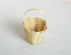 1:12 Scale Miniature Woven Basket with Tall Handle, 1-3/4 inch tall, DIY Dollhouse Supply (natural)