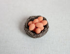 Dollhouse Supplies Miniature Fresh Eggs Ceramic Basket - E029