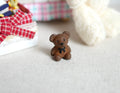 1:12 Scale Miniature Teddy Bear, Extra Small, 13/16 inch tall, DIY Dollhouse Supply (brown)