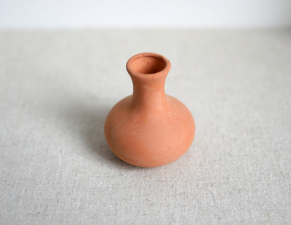 1:12 Scale Miniature Clay Vase with Flared Neck, 1-3/4 inch tall, DIY Dollhouse Supply
