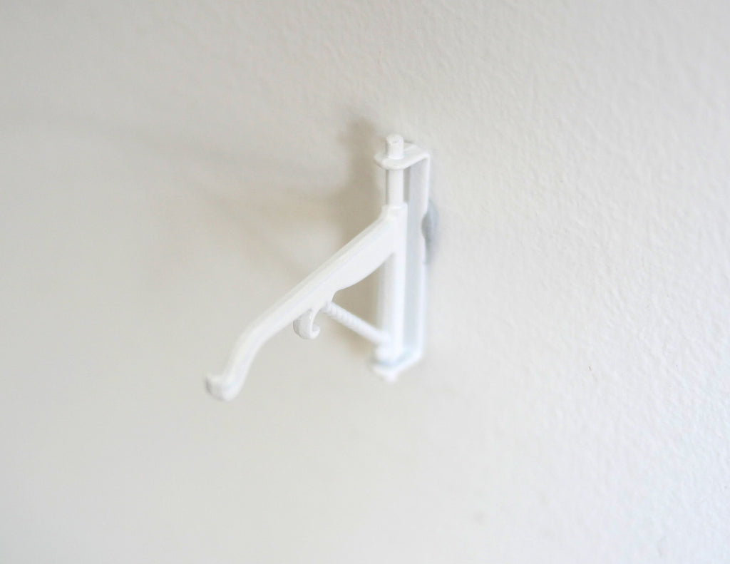 1:12 Scale Miniature Metal Scroll Wall Bracket, 1-15/16 inch long, DIY Dollhouse Supply (white)