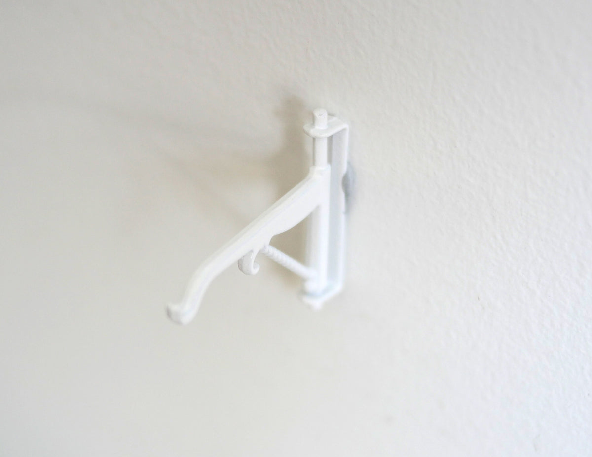 1:12 Scale Miniature Metal Scroll Wall Bracket, 1-15/16 inch long, DIY Dollhouse Supply (white)