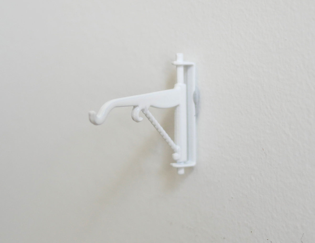 1:12 Scale Miniature Metal Scroll Wall Bracket, 1-15/16 inch long, DIY Dollhouse Supply (white)