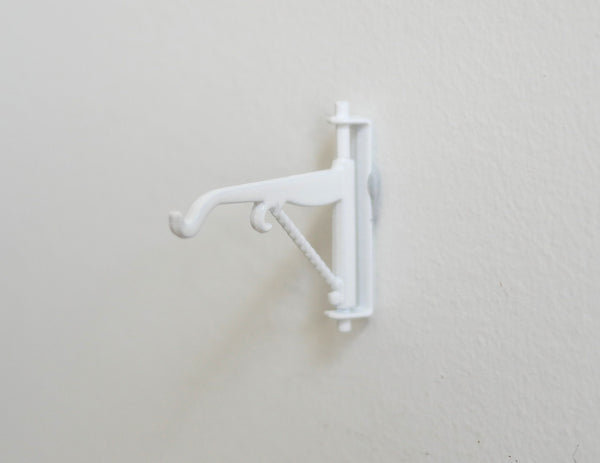 Dollhouse Metal Wall Bracket Miniature Metal Hook 1:12 Scale Hardware (White) - C094