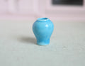 1:12 Scale Miniature Glazed Ceramic Ginger Jar Vase, 1 inch tall, DIY Dollhouse Supply (light blue)