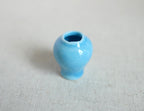 Vase miniature style pot à gingembre en céramique vernissée, échelle 1:12, 2,5 cm de hauteur, accessoire de maison de poupée DIY (bleu clair)