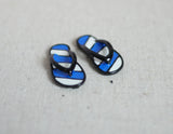 Dollhouse Supplies Miniature Flip Flops / Sandals / Mini Shoes, Miniature Beach Sandals (metal) - G075