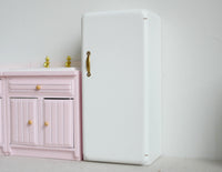 Dollhouse Fridge Refrigerator Column Style Cooler Freezer with 4 Shelves 1:12 Miniature - J012