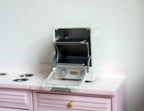 1:12 Scale Miniature Toaster Oven with Clear Door, Rack and Tray, 1-7/16 inch wide, DIY Dollhouse Supply (light gray)