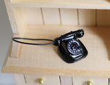 Dollhouse rotary dial telephone doll house metal phone 1 12th scale miniature - H031