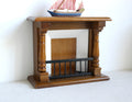 1:12 Scale Miniature Wood Fireplace with White Firebox and Black Grate, 3-7/16 inch tall, DIY Dollhouse Supply (walnut)