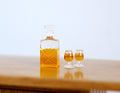 1:12 Scale Miniature Square Whiskey Decanter with 2 Glasses, Set of 3, 13/16 inch tall, DIY Dollhouse Supply