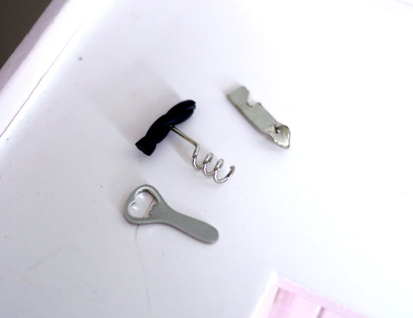 1:12 Dollhouse Supplies Miniatures Wine and Beer Bottle Opener set of 3 - H023